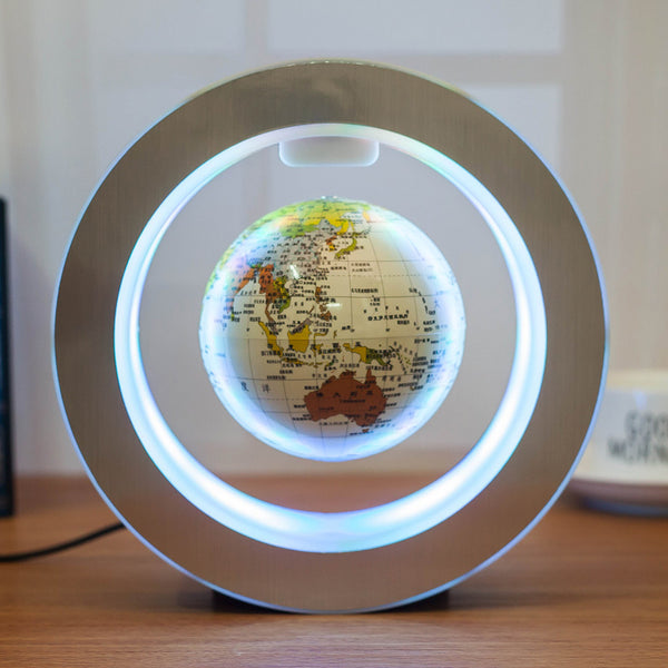 Round LED World Map Floating Globe - Magnetic Levitation Anti-Gravity Light for Home Décor